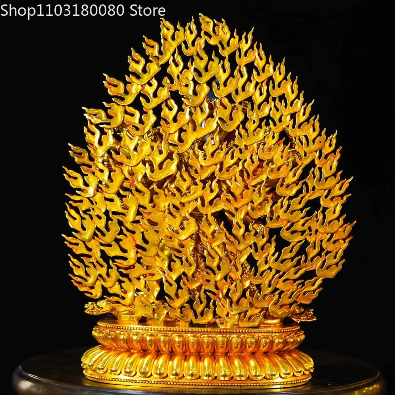 Изысканная медная позолоченная картина с резьбой статуя Будды kalкомфортной елки