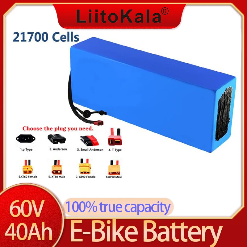 

Аккумулятор LiitoKala для электровелосипеда, 60 В, 40 А · ч, 21700, 3000, 2000 p