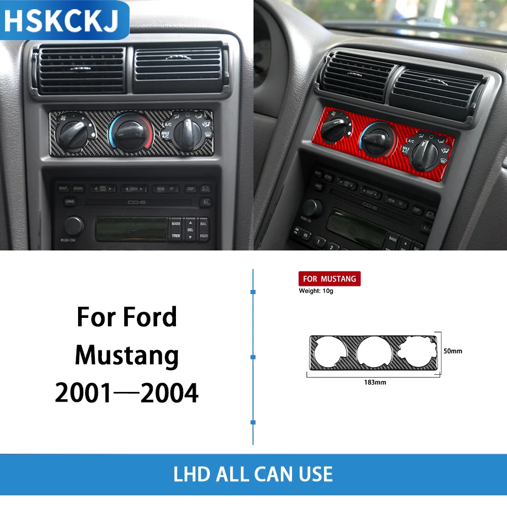 

Для Ford Mustang 1999-2004 автомобильные аксессуары, рулевое колесо из углеродного волокна, отделка переключения передач, полный комплект, модификация внутренней наклейки