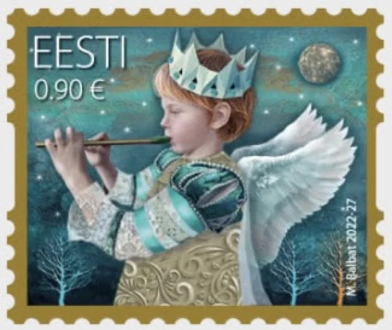 

2 PCS, Estonia Post Stamp, 2022, Christmas Stamps, Real Original, High Quaility, Good Conditon Collection