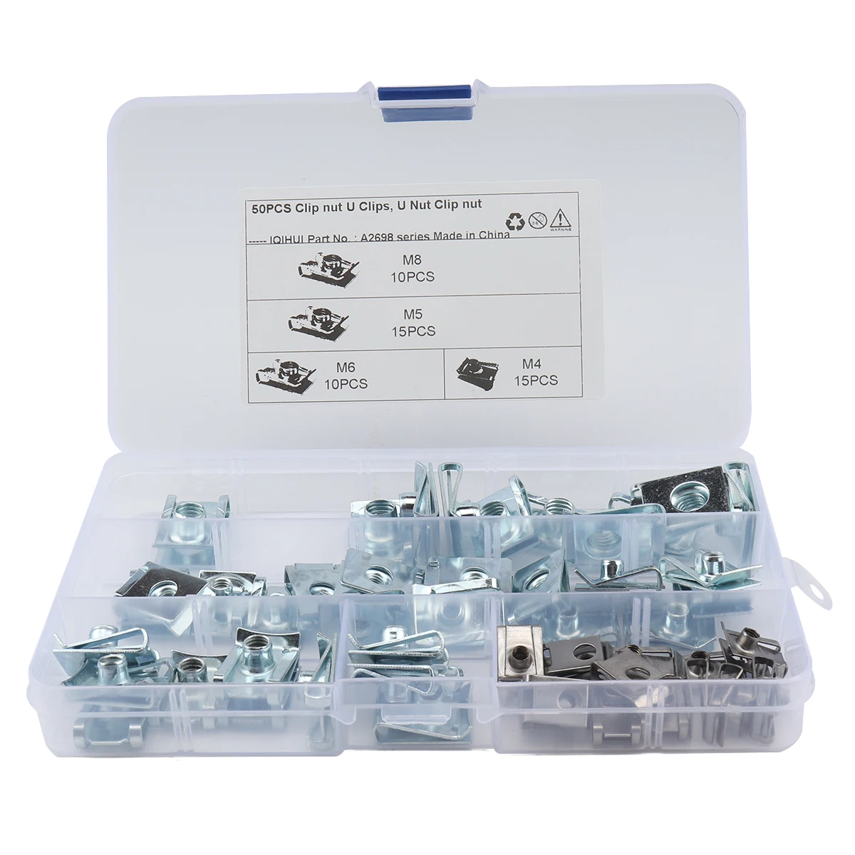 50 шт., пружинные гайки из нержавеющей стали 304