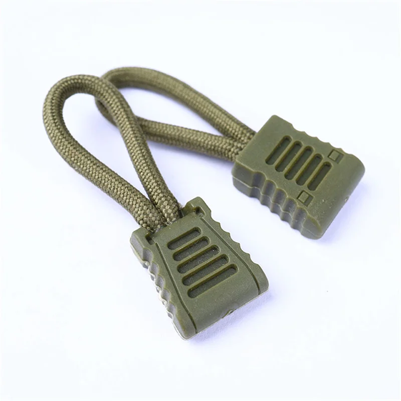 Zip tab. Zip cord.
