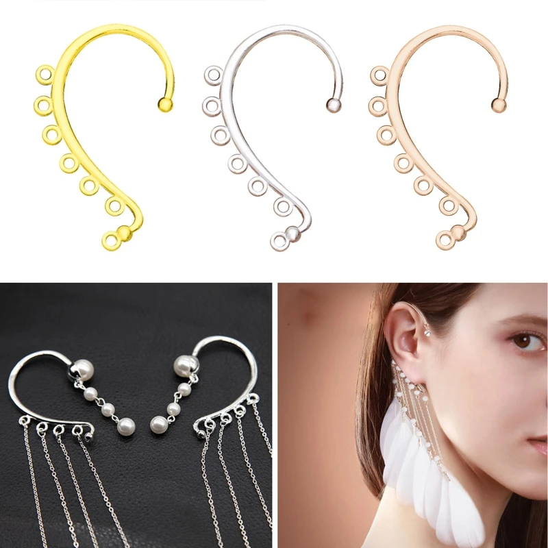 

20Pcs Handmade Ear Cuff Wrap Long Chain Tassel Drop Earrings DIY Dangle Ear Crawler Earrings Non-Piercing Jewelry Making