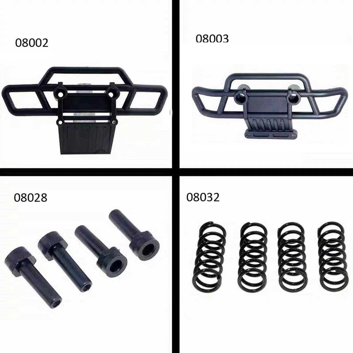 

08002 08003 Front Rear Bumper Protection 08032 Bumper Spring 4P 08028 Post for 1/10 HSP 94108 Vehicle Model Car 94111 941