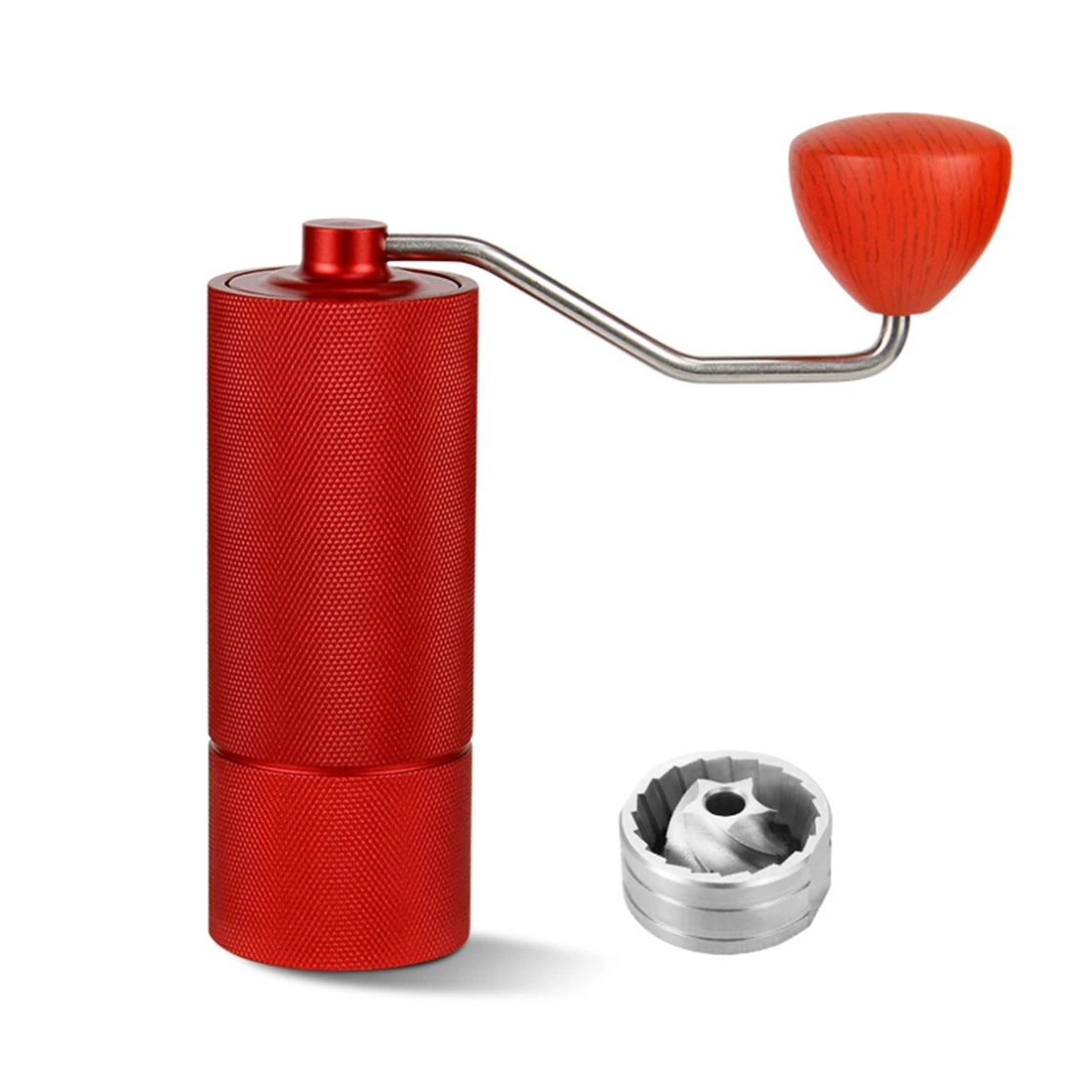 

Manual Coffee Grinder Capacity Hand Adjustable Steel Core Burr for Kitchen,Red 6 Corners
