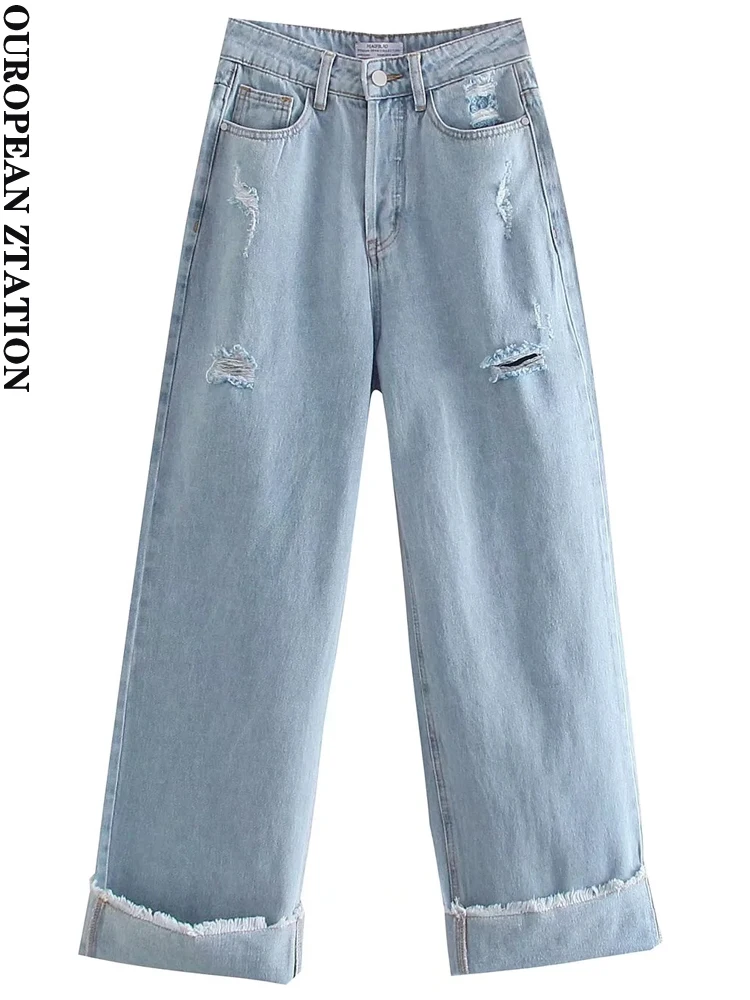 

PAILETE Women 2022 fashion with gold-toned buttons straight denim jeans vintage high waist fly female trousers mujer