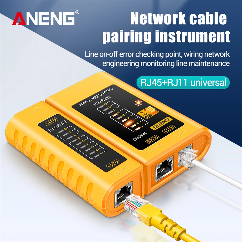 

ANENG M469D RJ45 RJ11 Network Cable Tester LAN Cable Networking Wire Telephone Line Detector Tracker Line Measuring Instrument