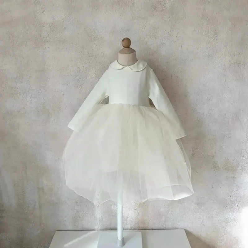 

Summer Cute Girls Princess Dress Kids Full Sleeve Tulle Clothes Children Birthday Party Vestido Kids Easter White Tutu Costume