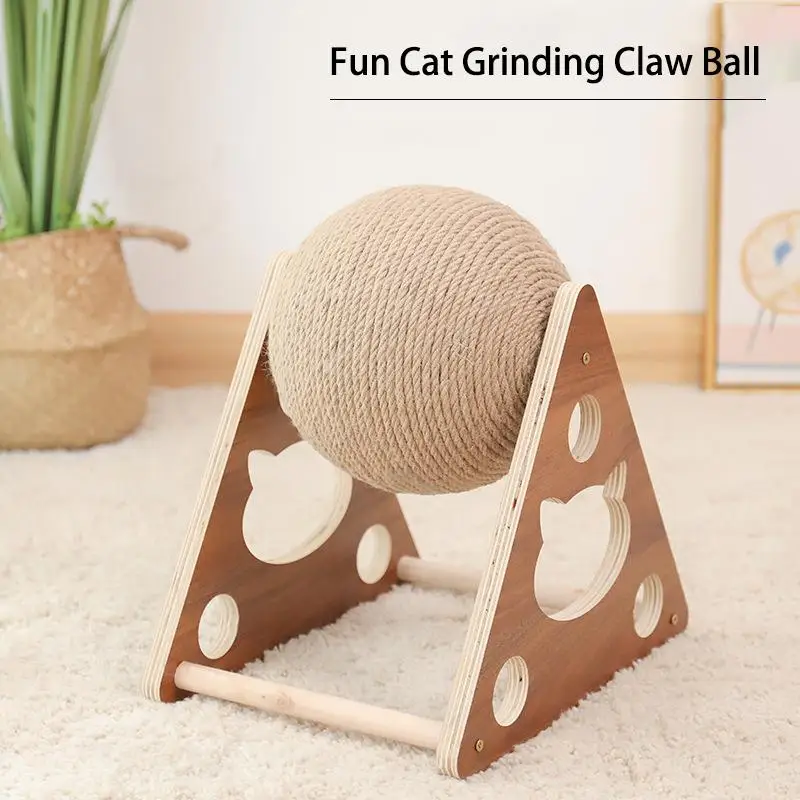 

Three-dimensional sisal cat scratching ball wear-resistant claw cat scratching solidwood cat climbing frame self-healing cat toy