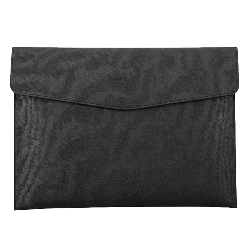 

PU Leather A4 File Folder Document Holder Waterproof Portfolio Folder Case with Snap Closure(Black)