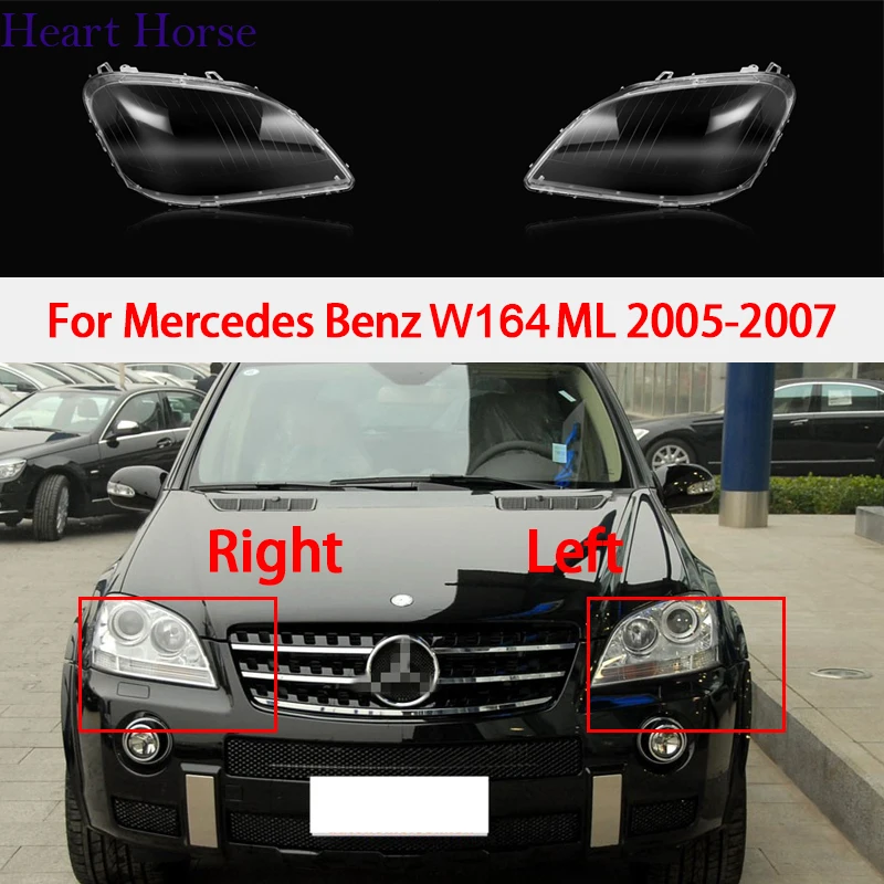 

For Benz W164 ML Transparent Replacement Parts Shell 2005 2006 2007 Headlight Lens Cover Head Light Transparent Headlight Cover