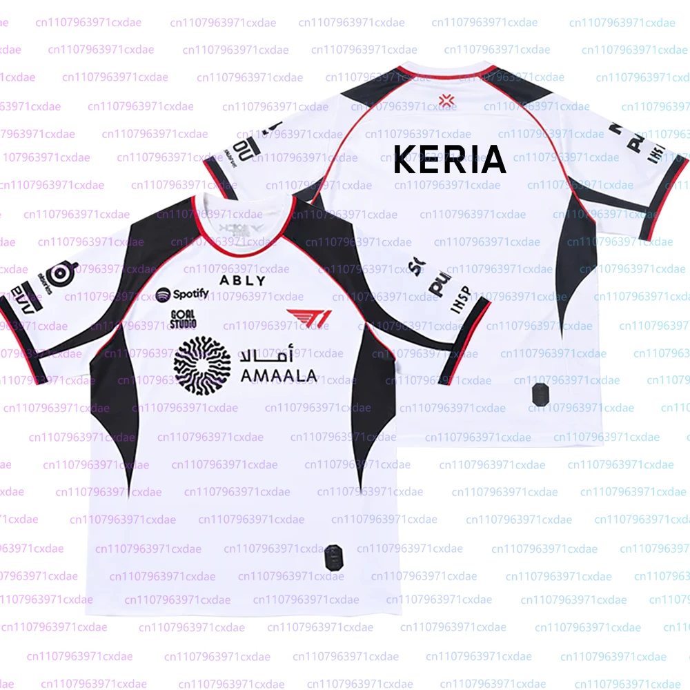 Фото Футболки VCT 2026 Valorant: Новая форма команды T1 Esports Club, сувенирные топы для фанатов League of Legends (Faker, Keria, Peyz), мужская одежда №3
