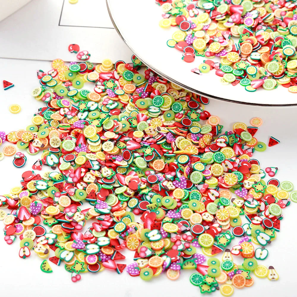 

10g/Bag 3D Colorful Fruit Slices For Slime Polymer Clay Sequins Nail DIY Decoration Design Charms Patch 5mm Nail Art Accessories