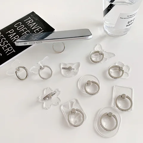 Кольцо-держатель для сотового телефона с бриллиантами, прозрачный держатель на палец, Поворот на 360 градусов, подставка, совместимые с iphone