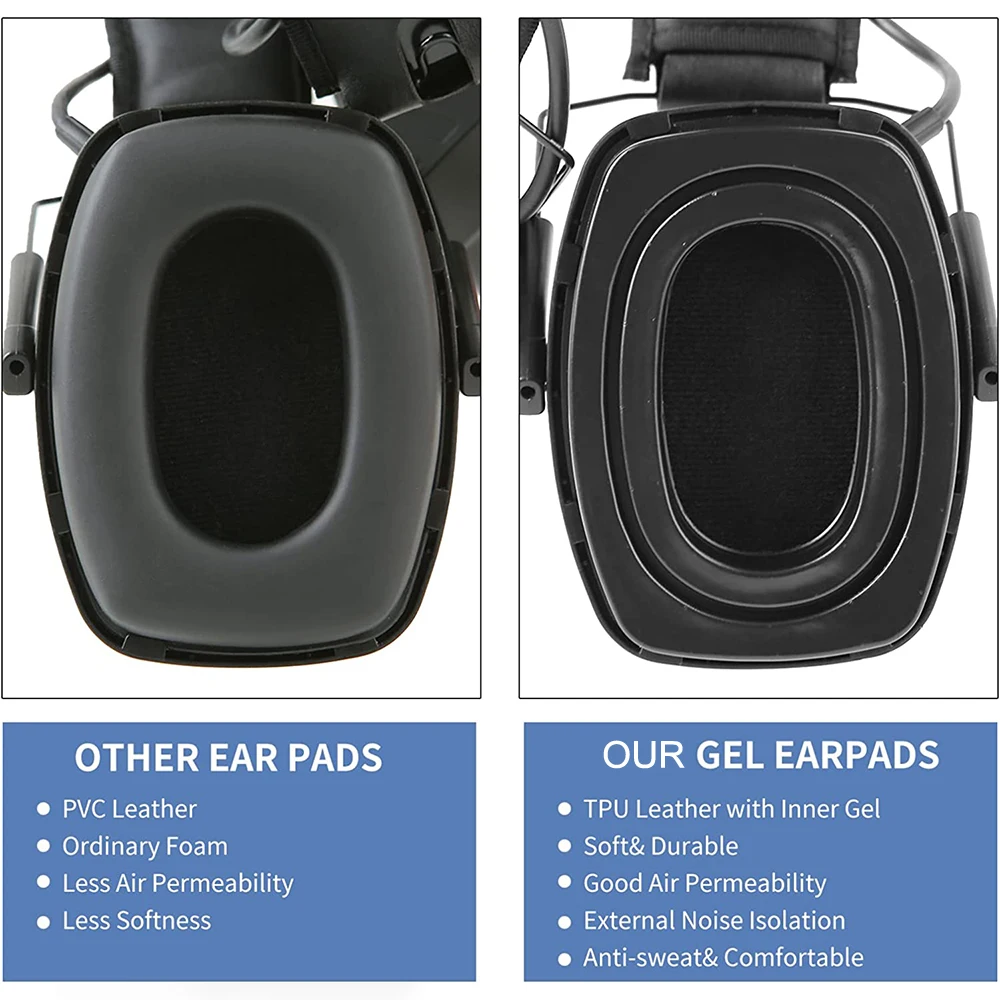 Тактические 1 пара гелевых амбушюр для Howard Leight от Honeywell Impact Shooting Sport Pro Sync Leightning