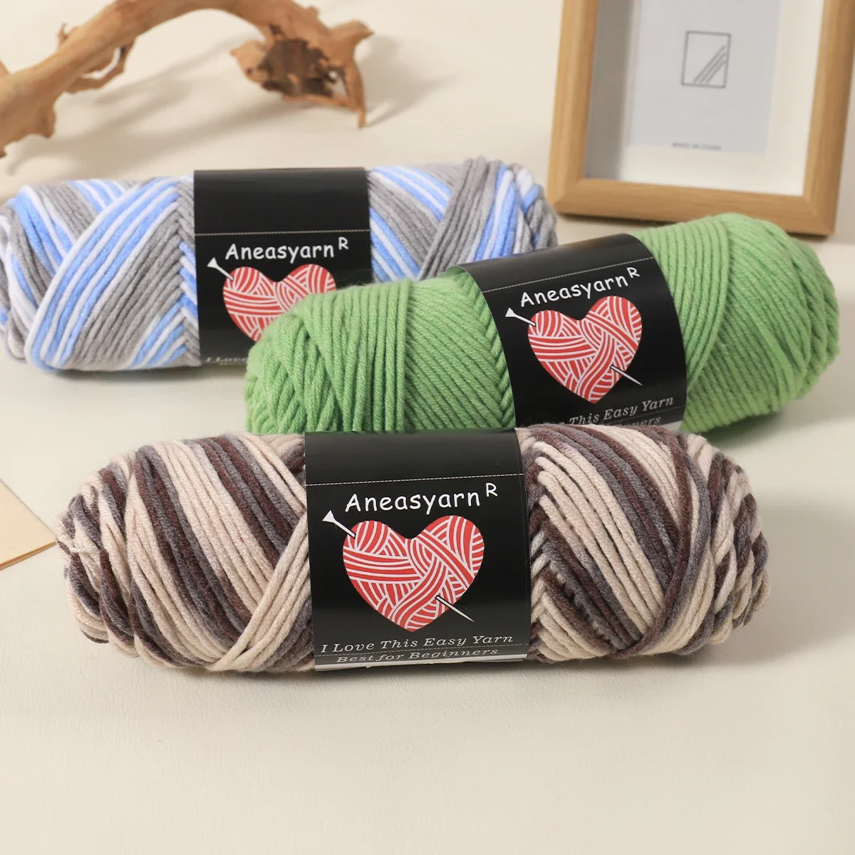 Пряжа из смесового хлопка для ручного вязания. Антибактериальная камвольная