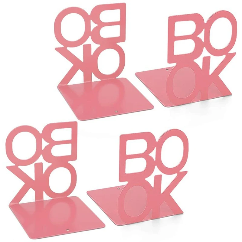 

2Pair Bookends, Book Ends Letter Pattern Book Ends For Shelves Office Decorative, Book Stopper For Books