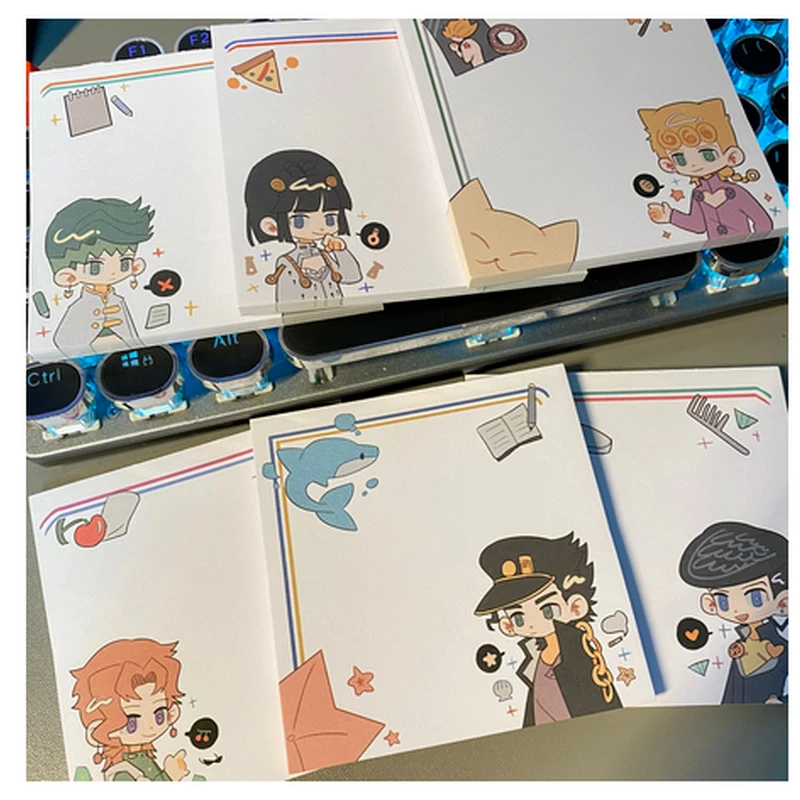 

Аниме, невероятные приключения Джоджо, Higashikata, Josuke, Kakyouin, Noriaki Day, клейкие блокноты для заметок, бумажный блокнот, блокнот для студентов