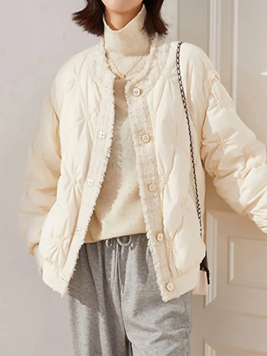 New Women Vintage Style Down Jacket White Duck Down Jackets Autumn Winter Warm Coats And Parkas Female Outwear