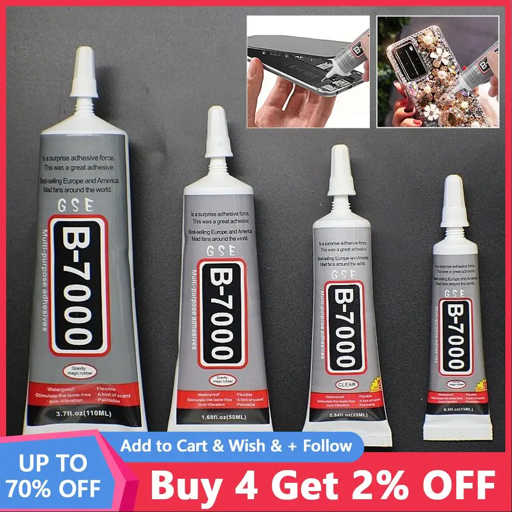 

15ml 25ml 50ML 110ML B7000 Glue For Rhinestones Needles Epoxy Mobile Phone Glass Glue Adhesive DIY Resin Jewelry Repair Glue