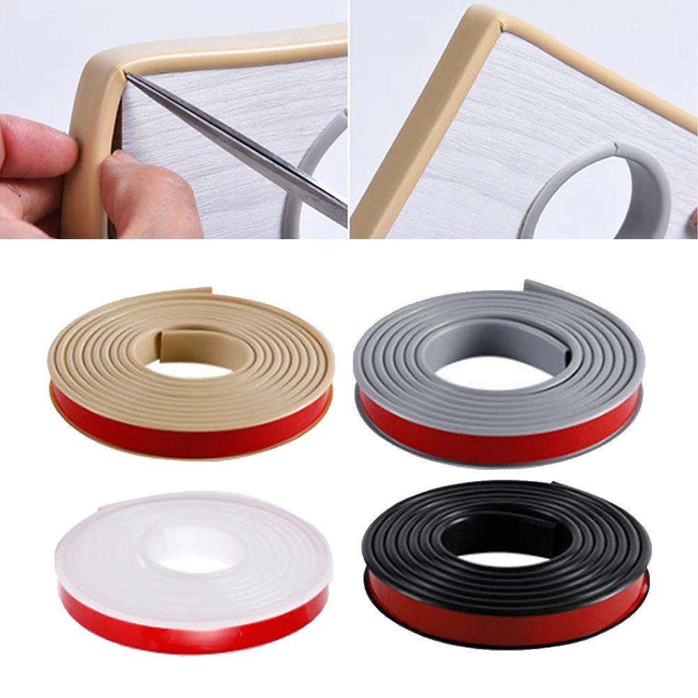 

1M Self-Adhesive Edge Banding Tape Furniture Wood Cabinet Table Edge Corner Protector U-Shaped TPE Seal Strip Decoration