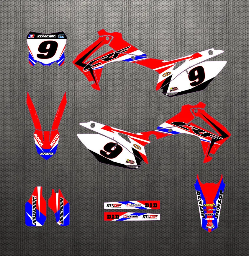 Наборы наклеек подходящие для Honda CRF450R CRF450 2013 2014 2015 2016 CRF250R CRF250 2017 - купить по