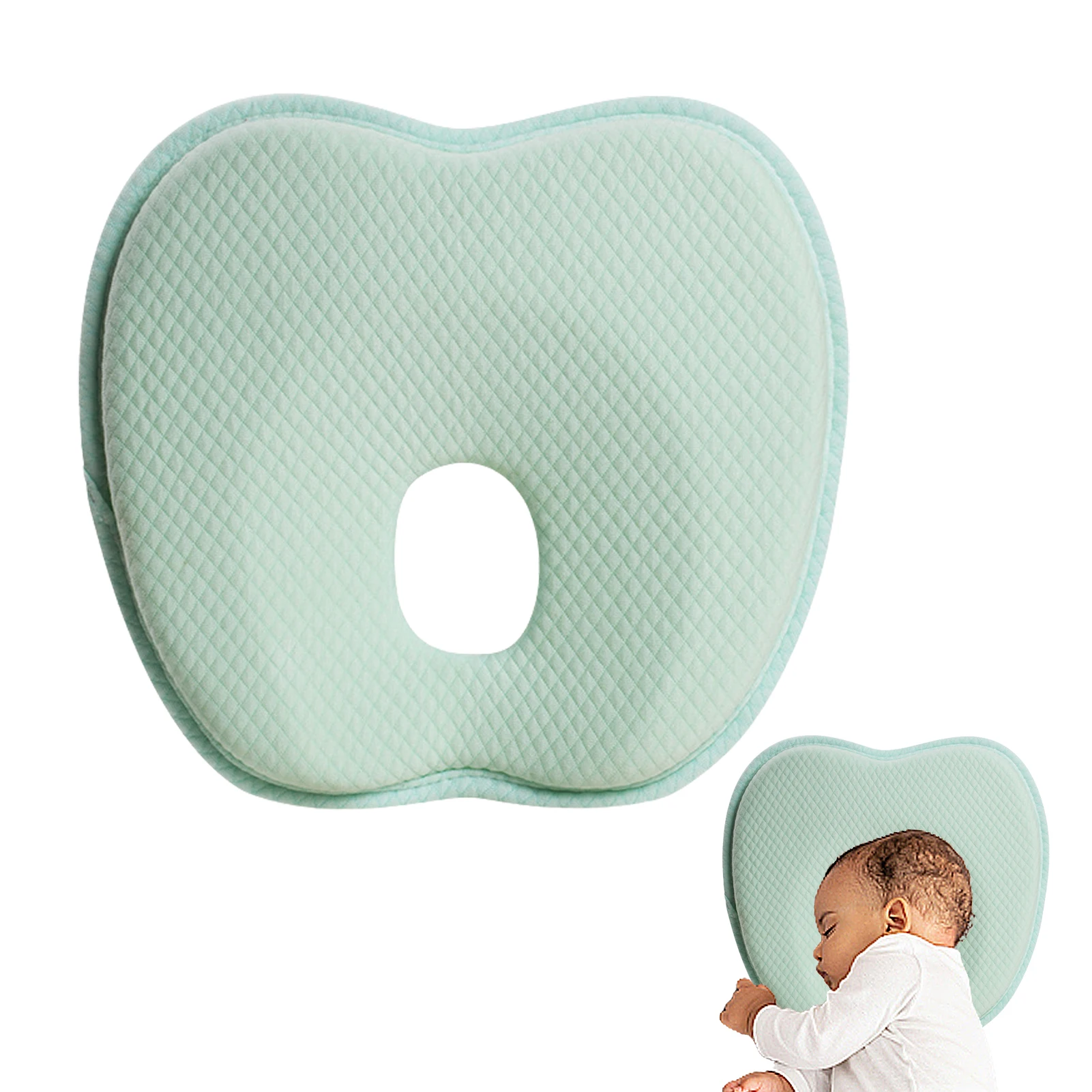 

Baby Headrest 3D Memory Sponge Baby Pillow With Pillowcase For 0-12 Months Head And Neck Support Newborn Pillow Prevent Flat