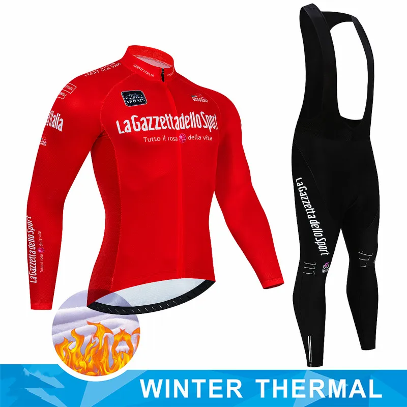 

Tour De Giro D'ITALIA Cycling Jersey Winter Set Cycling Clothing Road Racing Bike Suit Thermal Fleece Top Maillot Ropa Ciclismo