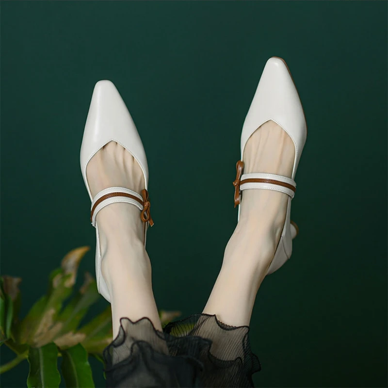 Женские босоножки с бантом летняя универсальная обувь на толстой подошве Мэри