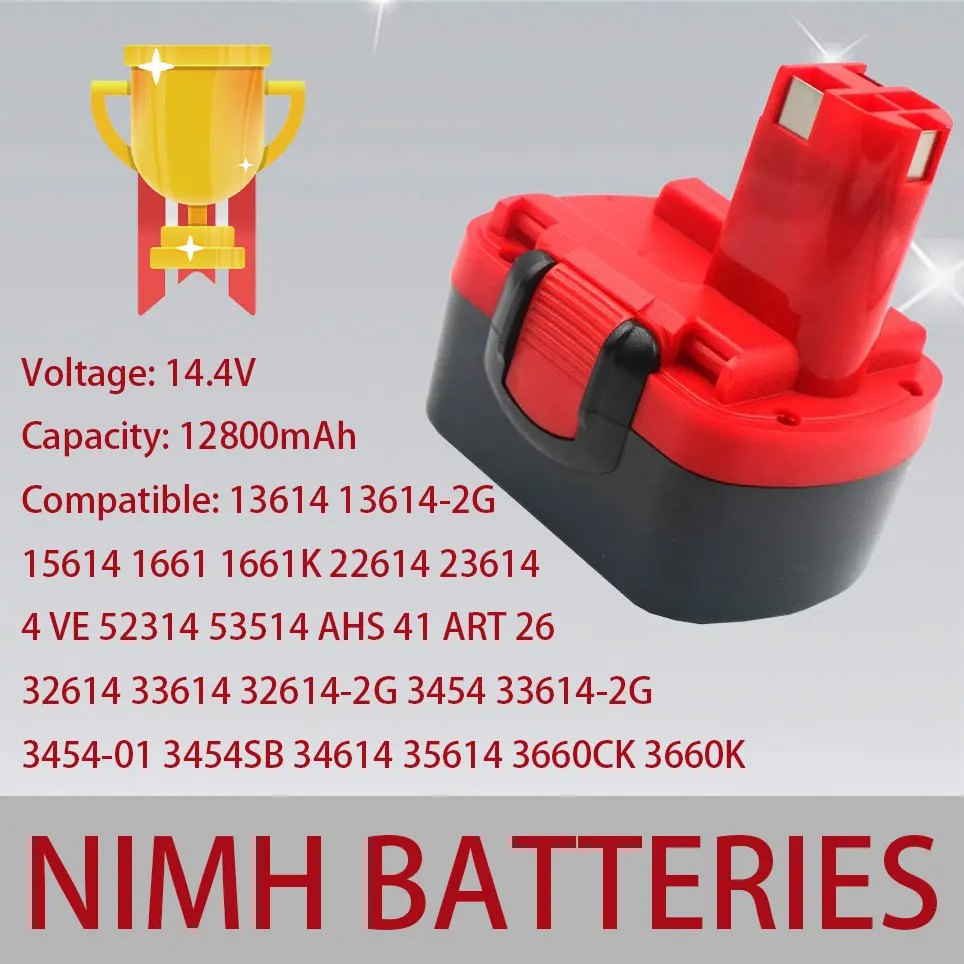 

WNMC Battery for Bosch 14.4V, 12800mAh NI-MH.compatible BAT038 BAT040 BAT041 BAT140 BAT159 GDR GDS GHO GLI GSB GST PSR PSB