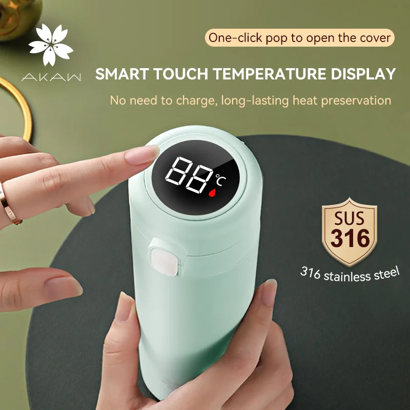 

AKAW Smart Insulation Cup 316 Stainless Steel Portable Water CupThermos bottleThermos for waterwater bottle