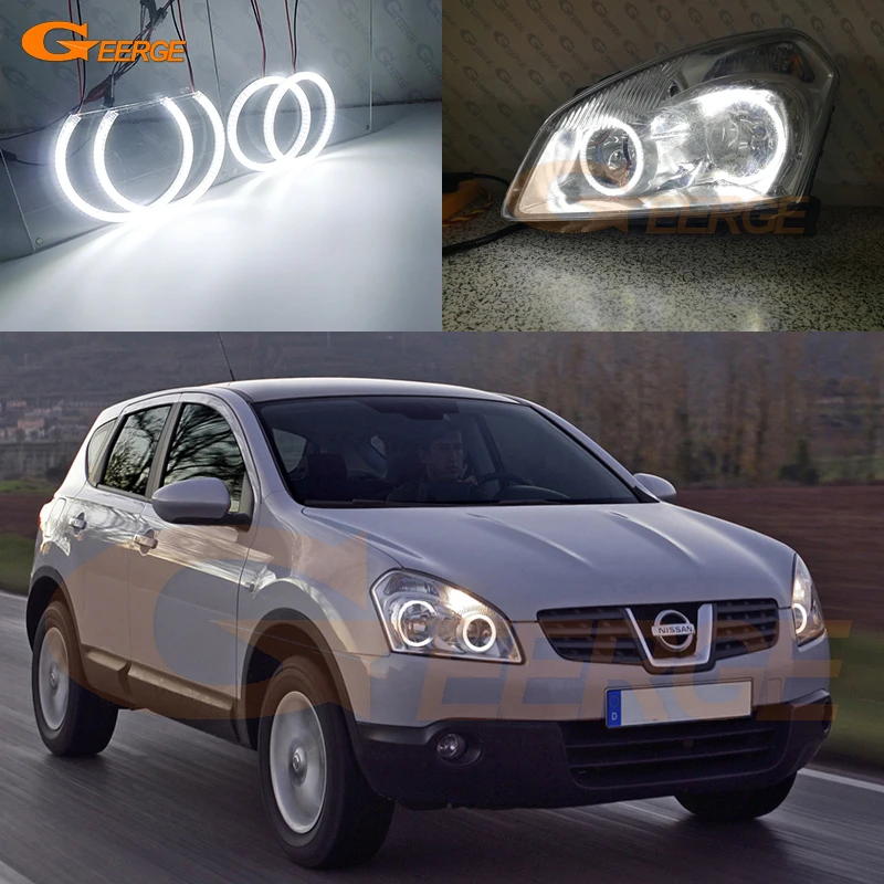 

Для Nissan Dualis J10 2007 2008 2009 пред facelift головной светильник ультра яркий SMD СВЕТОДИОДНЫЙ ангельские глазки набор колец Дневной светильник Стайлинг...