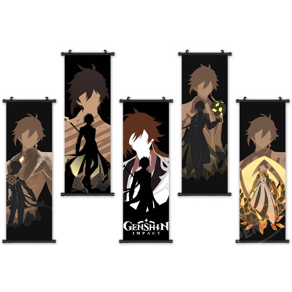 

Picture Genshin Impact Home Japanese Anime Canvas Modern Wall Art Decor Game Role Scroll Print Poster Solid PVC Hanging Painting