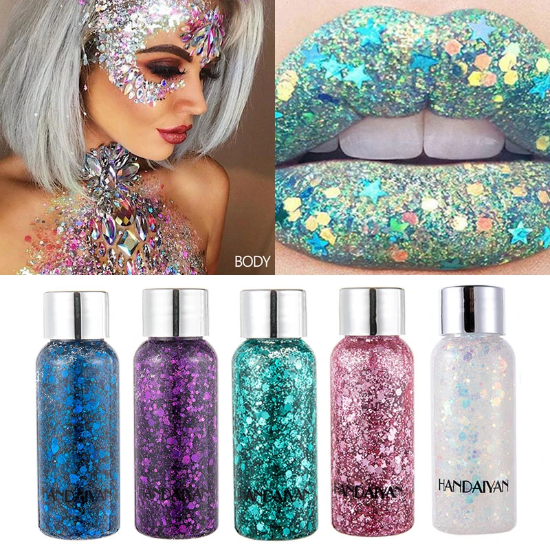 

1PCS Eye Glitter Nail Hair Body Face Glitter Eyeshadow Gel Art Flash Heart Loose Sequins Cream Festiaval Decoration Eyeshadow