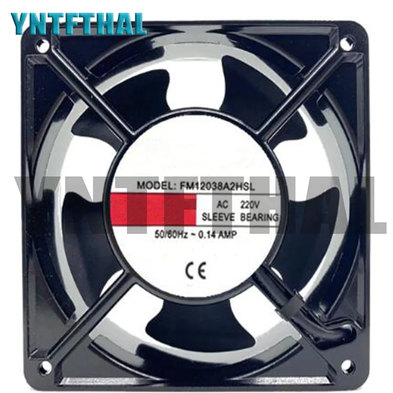 Новый FM12038A2HSL 12038 12CM 120*120*38mm AC 220V 240V 0.14A 2-контактный подшипниковый охлаждающий вентилятор