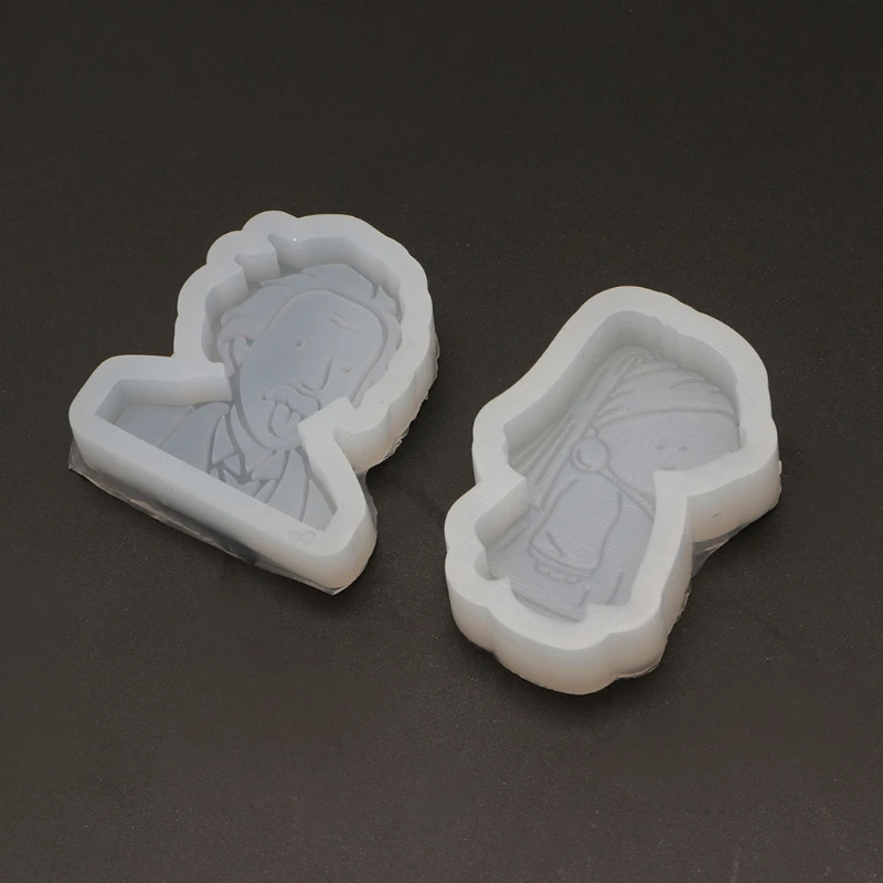 

Character Coloring Crystal Epoxy Resin Mold Aromatherapy Plaster Casting Silicone Mould DIY Crafts Ornaments Decorations Making