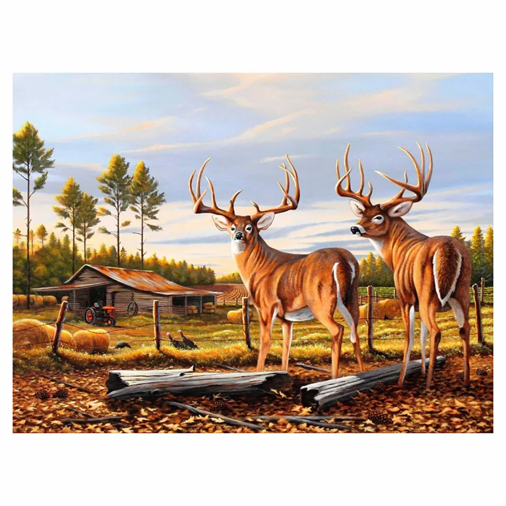 

5D DIY Two Deer Animals Diamond Painting Square/Round Rhinestone Hobby Crafts Mosaic Handmade Gifts Cross Stitch Home Decor