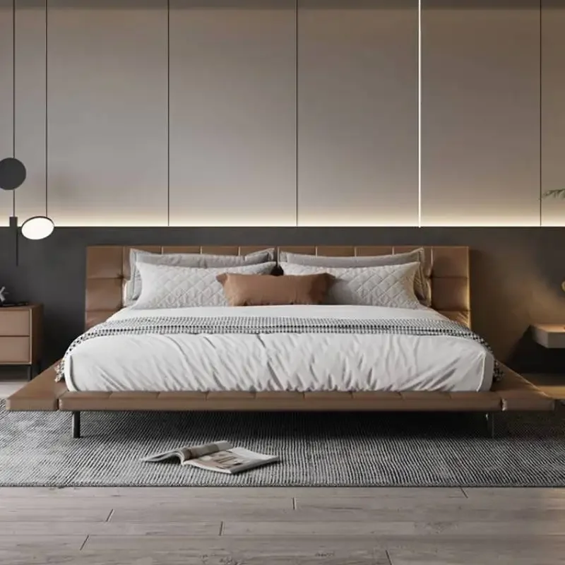 Низкопрофильная элегантная кровать с двойной платформой европейские