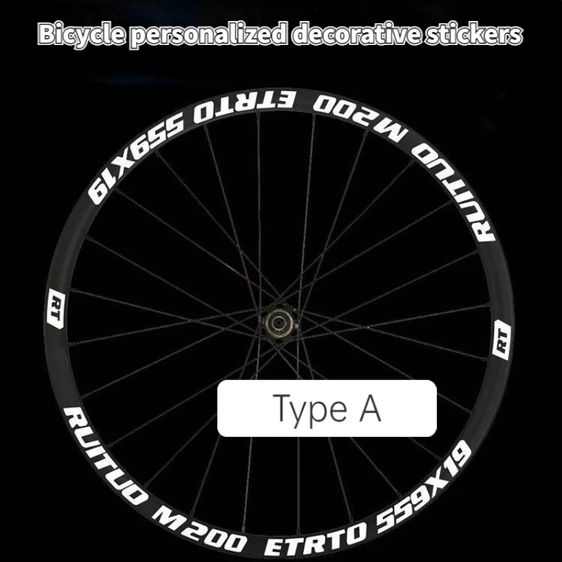 

MTB Wheel Set Sticker Road Bike Rim Reflective Stickers 12 20 24 26 27.5 29 700C Personalized Cycling Decals Bicycle Accessories