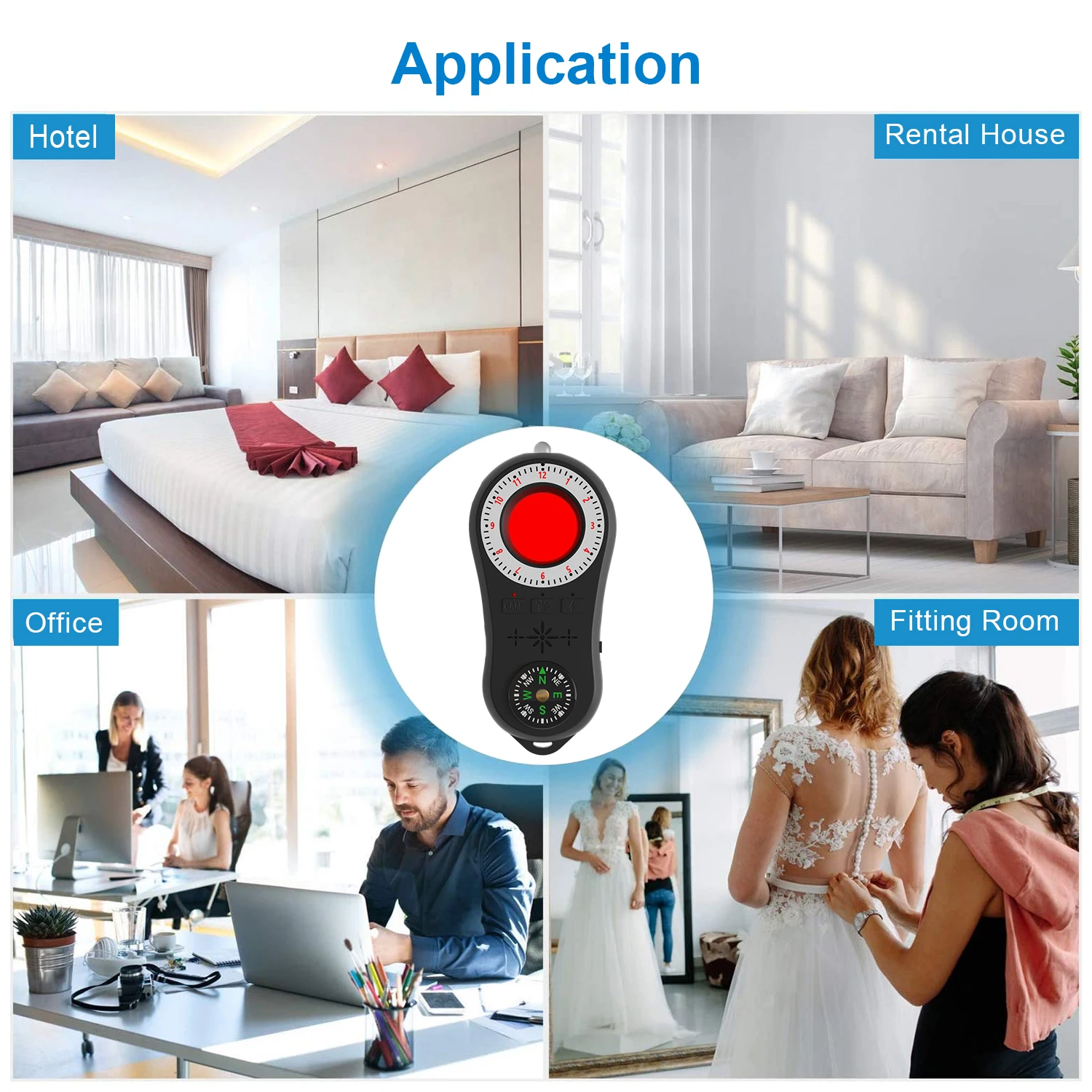 led hidden device detector with infrared viewfinders pocket sized anti spy camera finder chargeable anti theft alarm free global shipping