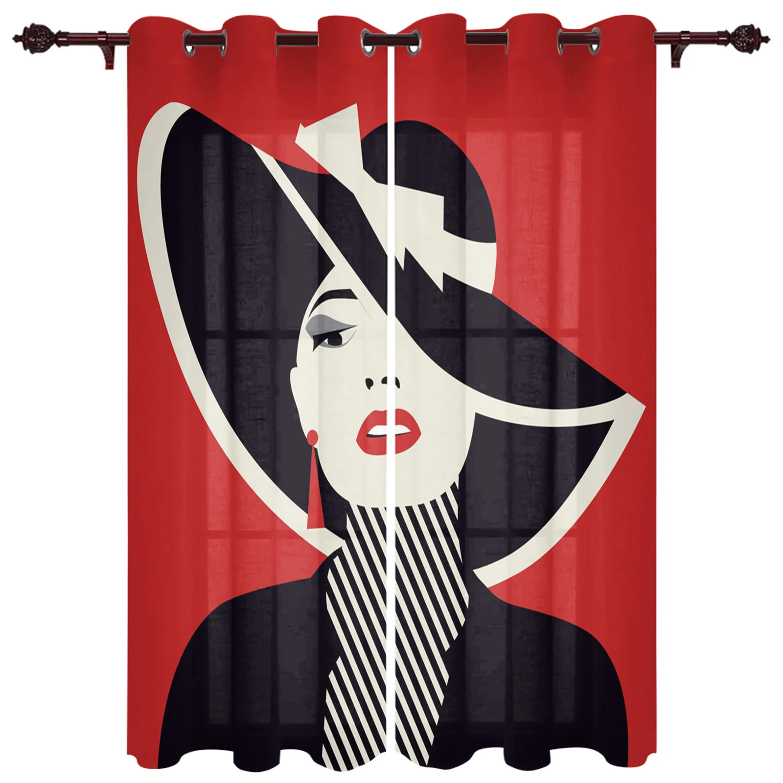 Женская шляпа художественные оконные шторы для гостиной спальни домашние