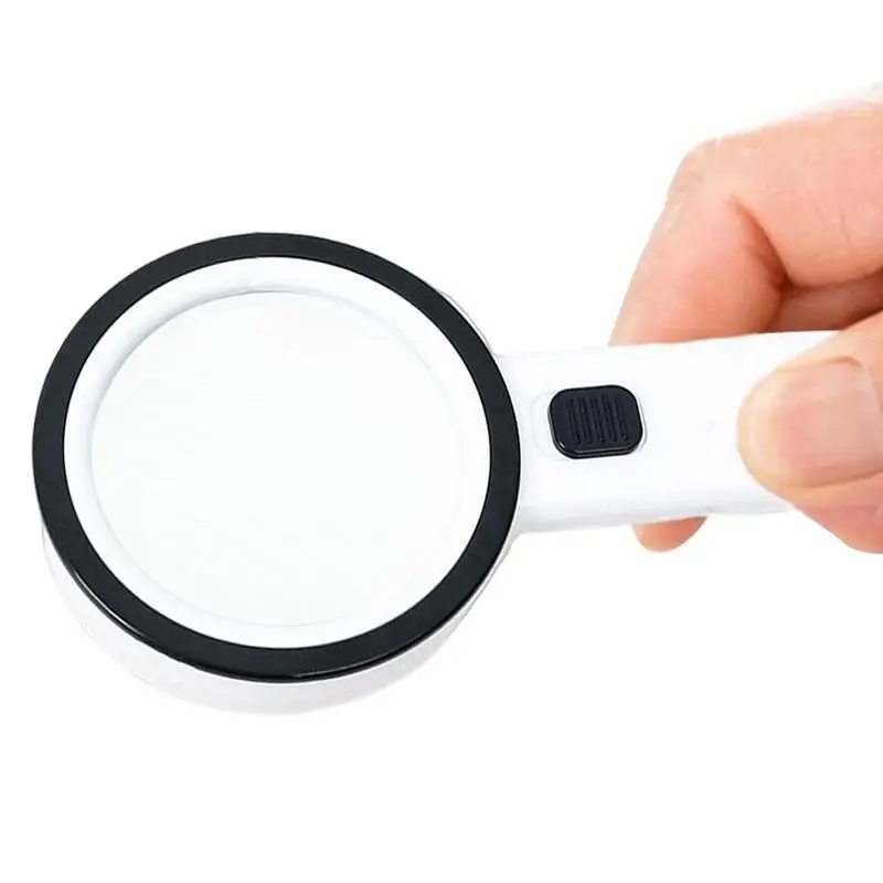 

Magnifying Glass With Light 30X Handheld Magnifying Glass With 12 LED Lights Illuminated Lighted Magnifier For Macular