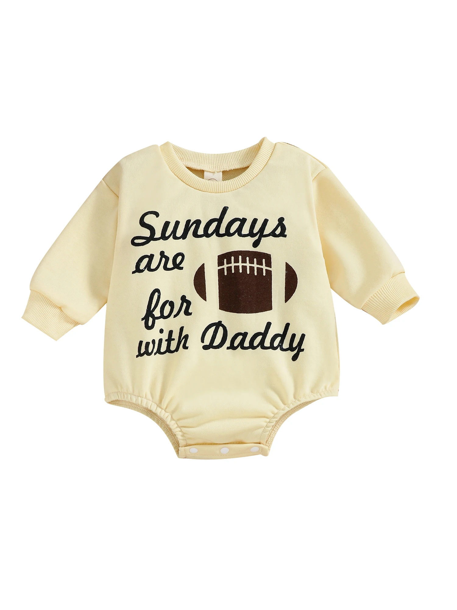 

Newborn Infant Baby Boy Girl Sunday are for Football with Daddy Bodysuit Funny Sweatshirt Romper Bodysuit Fall Clothes