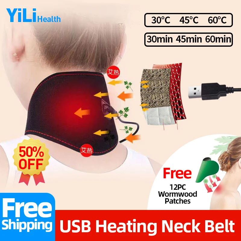 

Portable Usb Massager For Neck Cervical Pain Relief Magnetic Therapy Massagers Relaxer Massage Device Neck Warmer Wormwood