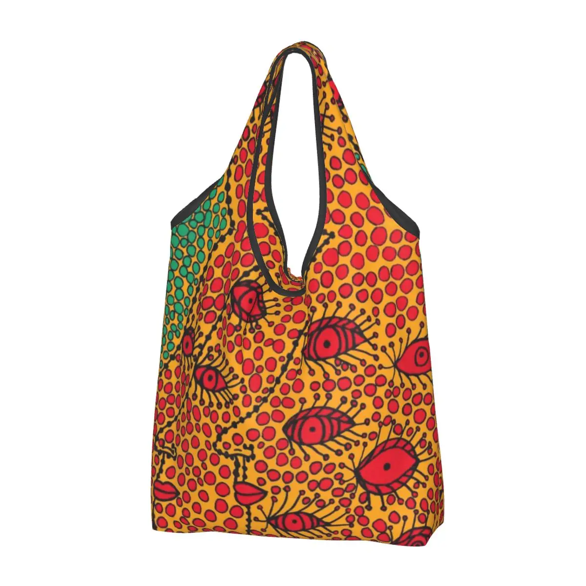 

Reusable Yayoi Kusama Eye The Soul Grocery Bag Foldable Machine Washable Mystery Shopping Bags Large Eco Storage Bag Lightweight