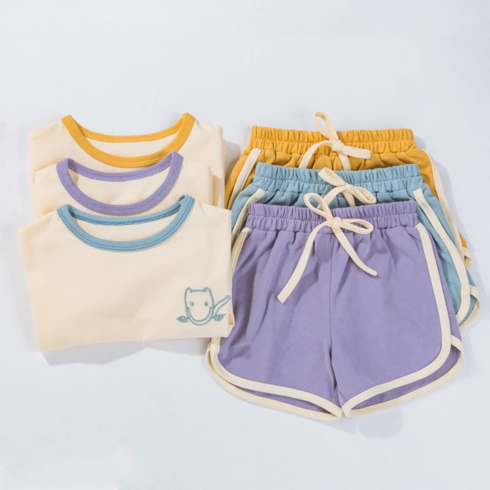 

Summer Bebe Sets 2pcs Casual Baby Girl Clothes Suits Short Sleeve T-shirt Shorts Children Baby Boy Clothes Outfits
