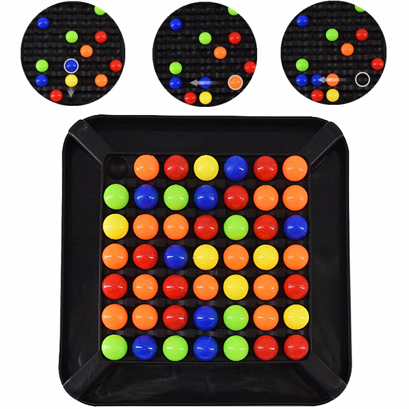 

Educational Montessori Toy Matching Beads Board Game Desktop Toy Parent Child Interaction Rainbow Chess Kids Toys Chidren Gift