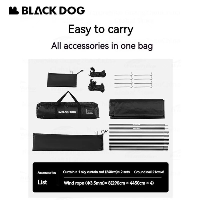 Naturehike BLACKDOG шестиугольный брезент солнцезащитный крем водостойкий открытый