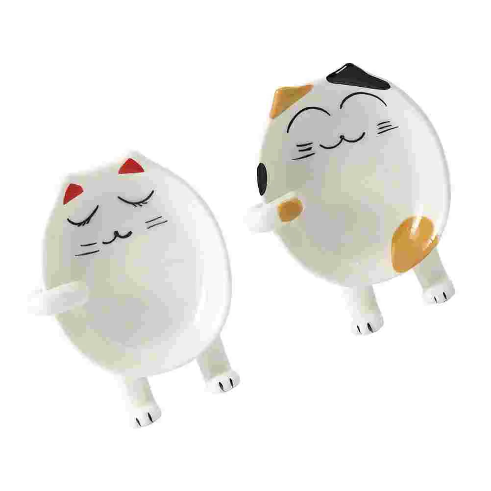 

Spoon Holder Rest Stand Kitchen Utensil Ceramic Pot Cat Lid Rack Cover Cooking Organizer Pan Porcelain Fork Ladle Practical