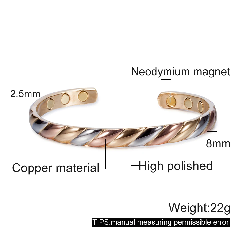 Vinterly браслеты из чистой меди магнитотерапия артрит регулируемые высокие магниты